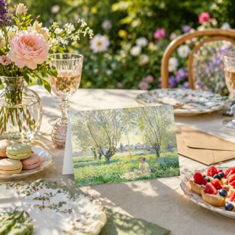 24 Pack Monet Art Greeting Cards Famous Impressionist Water Lilies &, view 4
