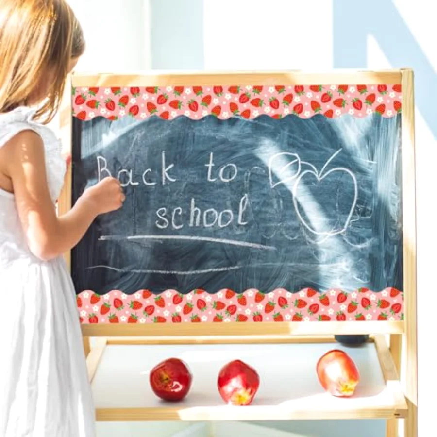 66Ft Strawberry Bulletin Board Borders Back to School Self-Adhesive Fruit, view 4