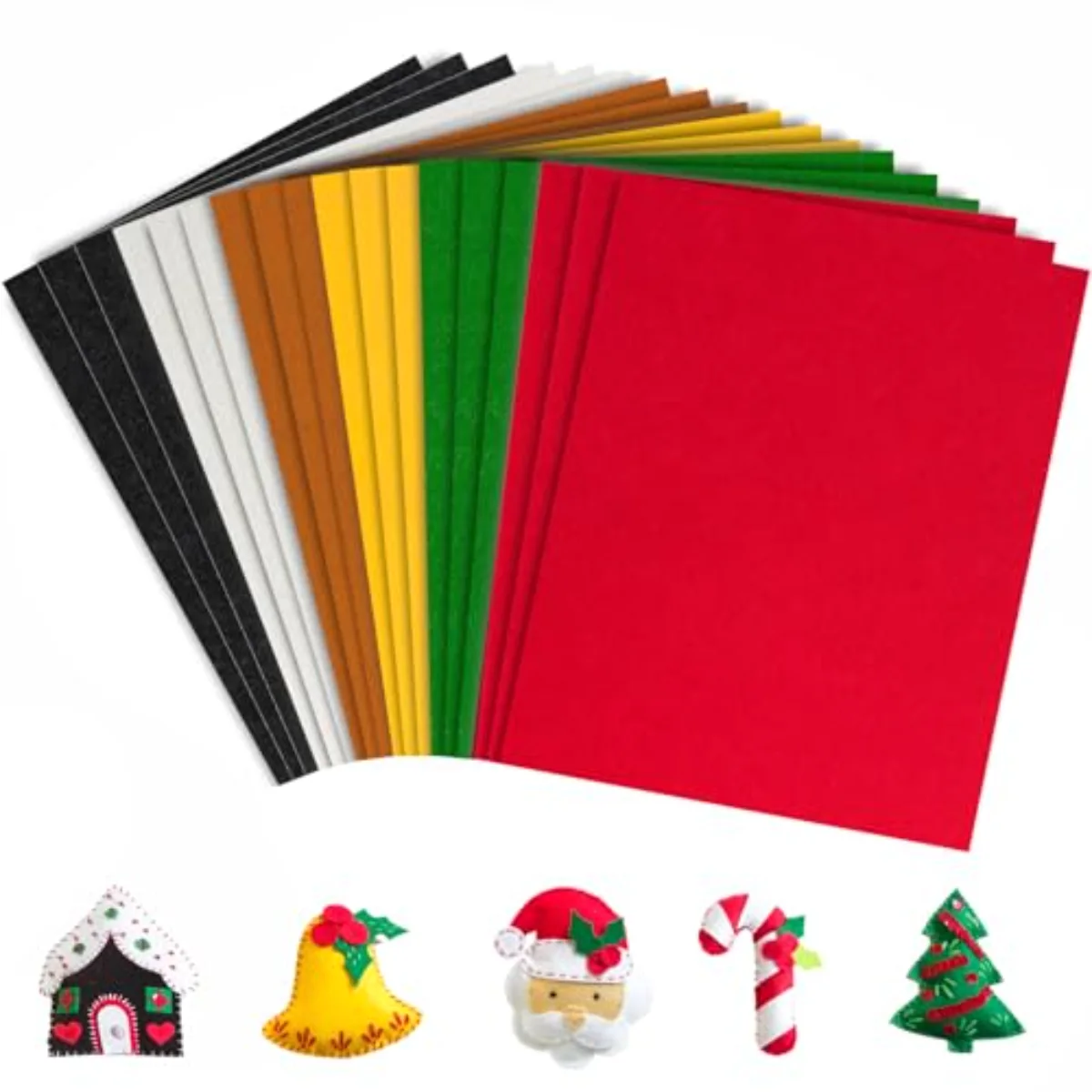 18Pcs Christmas Felt Fabric Sheets Red Green Assorted Soft Thick Craft