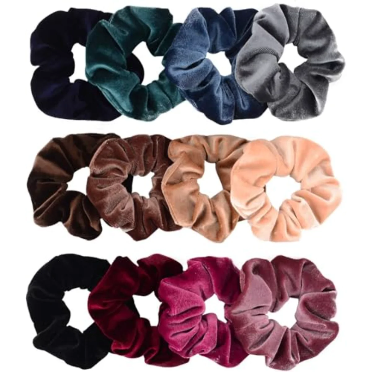 12 Pack Hair Scrunchies Premium Velvet Scrunchy Elastic Hair Bands for