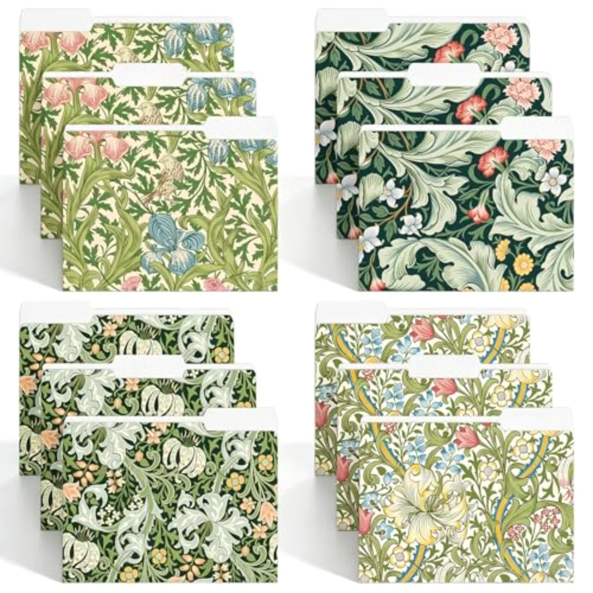24 Pack Vintage Floral File Folders