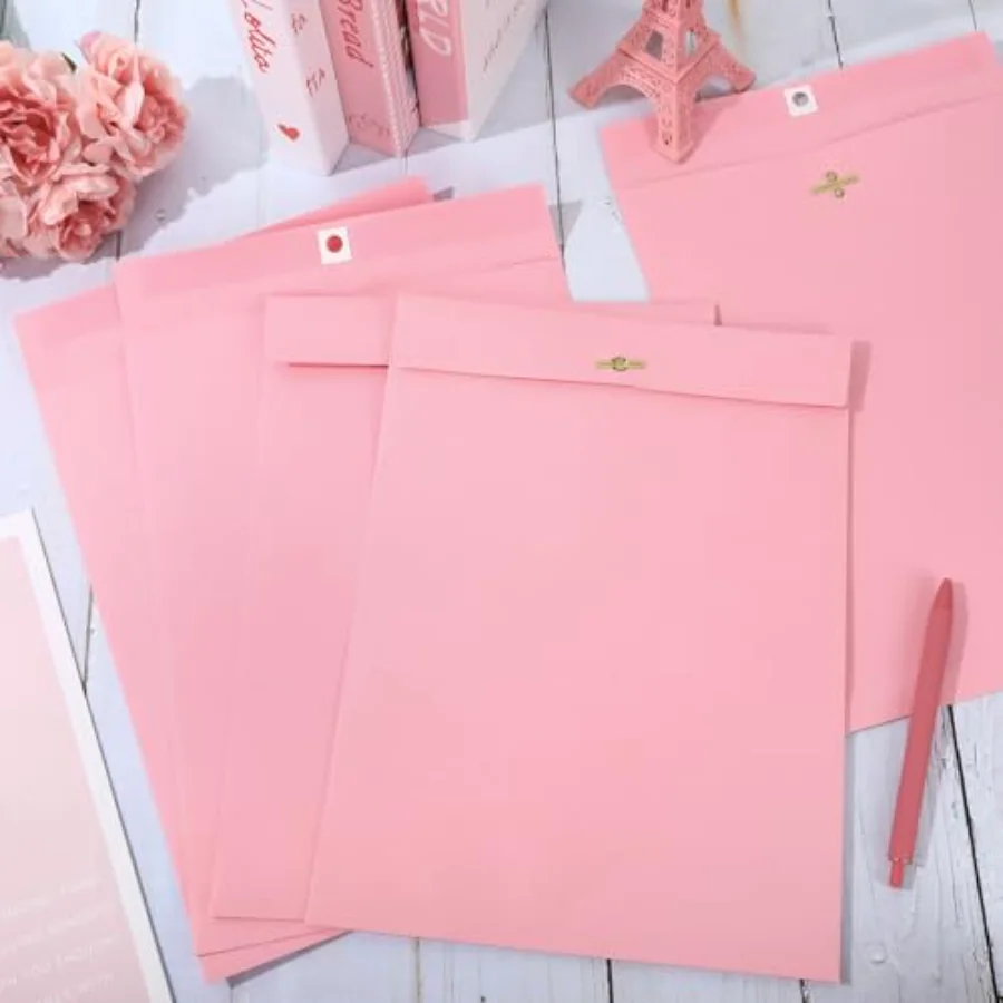 50Pcs 9 x 12 Inch Light Pink Clasp Envelopes Catalogue Letter Envelopes, view 4
