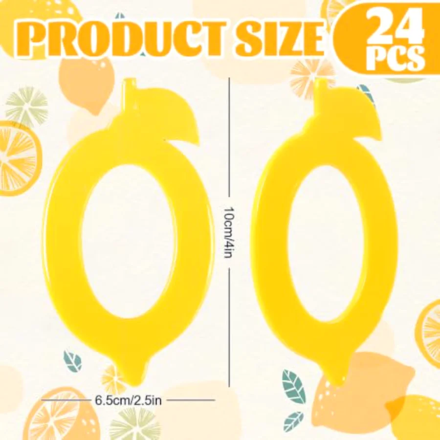 24 pcs Etrog Napkin Ring Sukkot Napkin Holder Yellow Acrylic Dinner Table, view 2