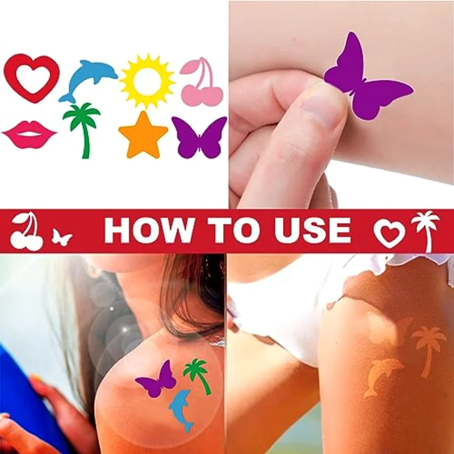 240 Pcs Tanning Sunbathing Stickers Sun Dolphin Butterfly Cherry Tree, view 3