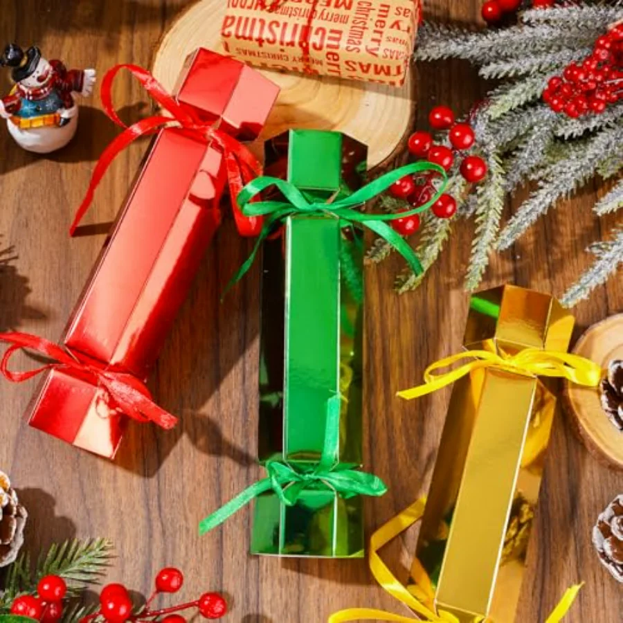 60 Packs Christmas No-Snap Party Table Favors DIY Red Green Gold Color, view 4