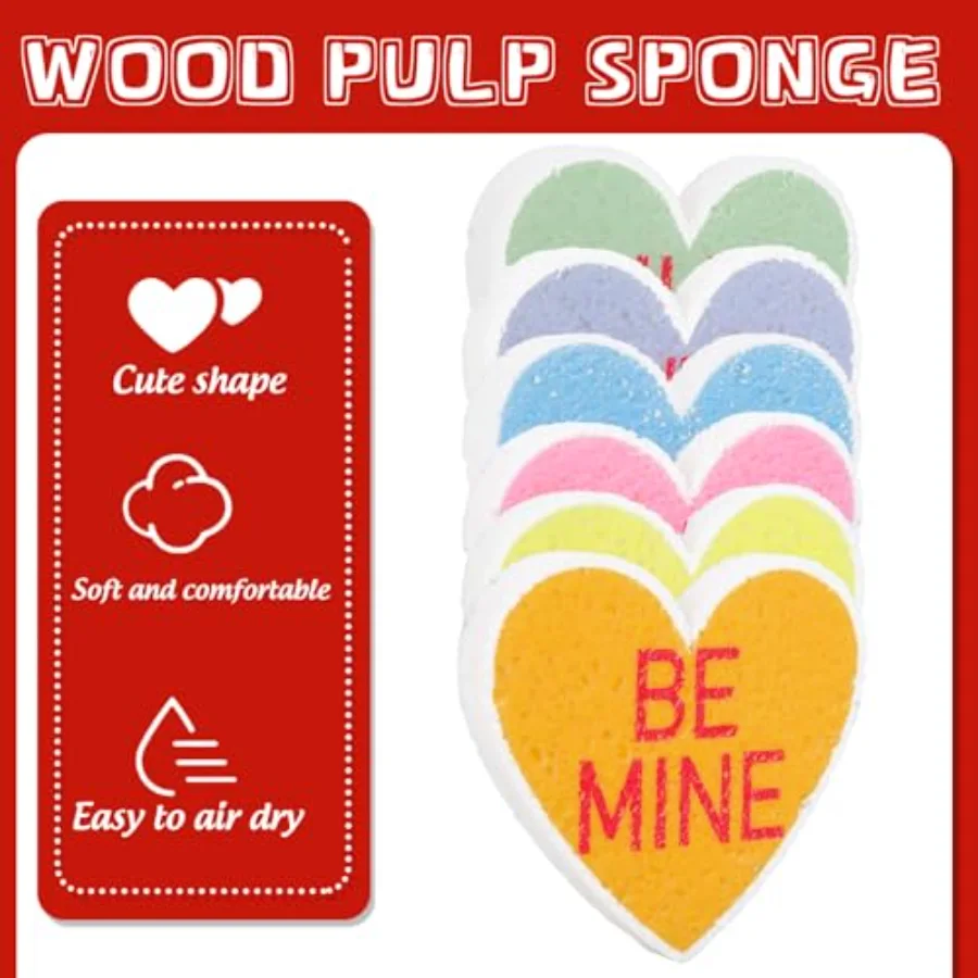12 Pcs Valentine's Day Kitchen Sponge Water Absorbing Dish Washing Sponges, view 3