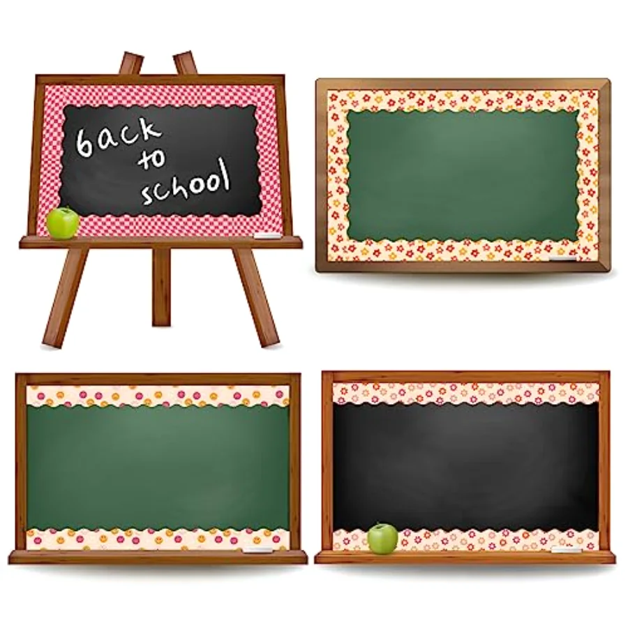 196.8ft Boho Bulletin Board Borders Daisy Flower Checked Die-Cut Bulletin, view 3