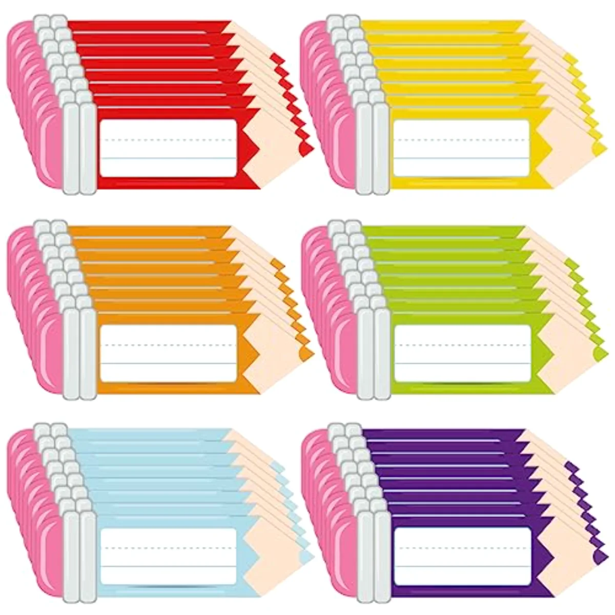 Back to School Pencils Name Tags Colorful Pencil Classroom Decoration