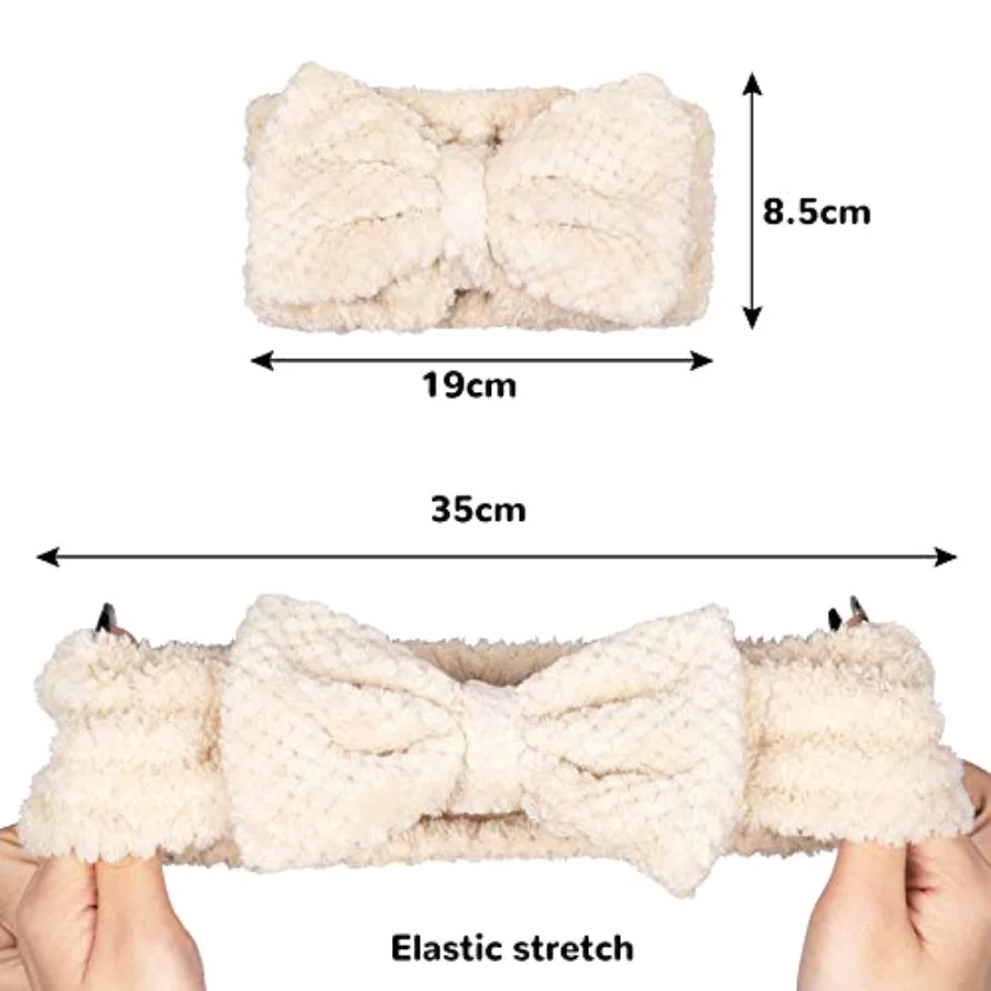 6 Pack Spa Headband Pelerine Design Bowknot Elastic Yoga Makeup Headbands, view 2
