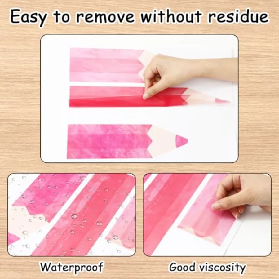 8 Sheet Pastel Pencil Wall Stickers Watercolor Macaron Color Pencil Peel, view 3
