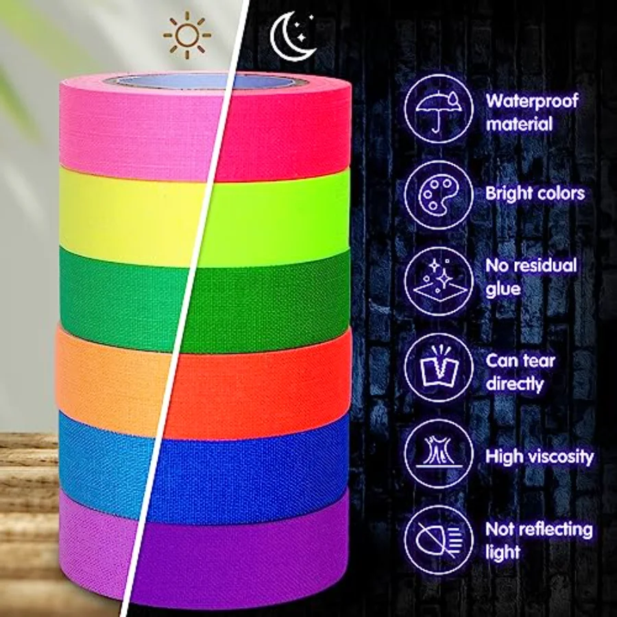 6 Colors Neon Gaffer Cloth Tape, view 3