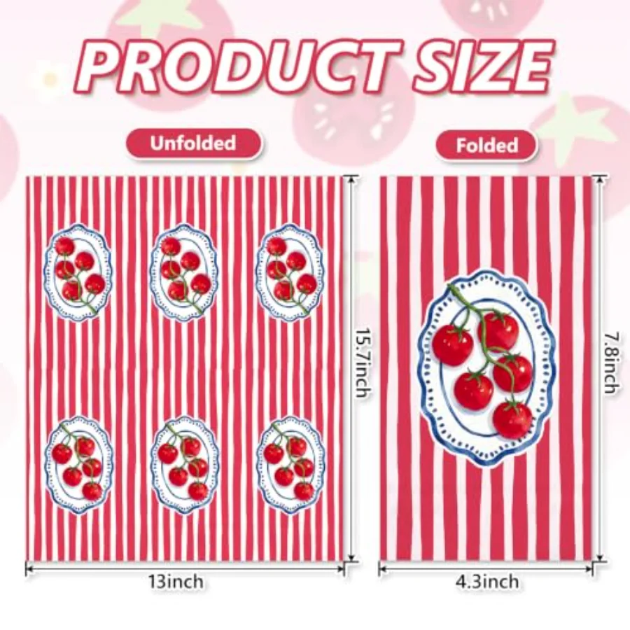 50Pcs Summer Tomato Guest Napkins, view 2