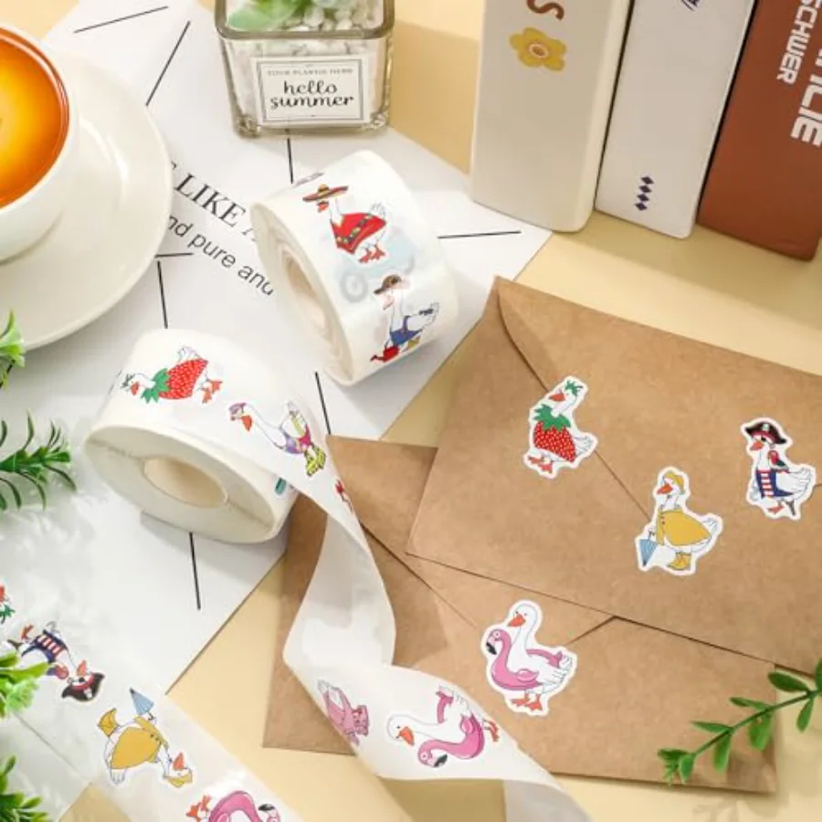 1000 Pcs Silly Goose Stickers Roll Funny Goose Self Adhesive Decals for, view 4