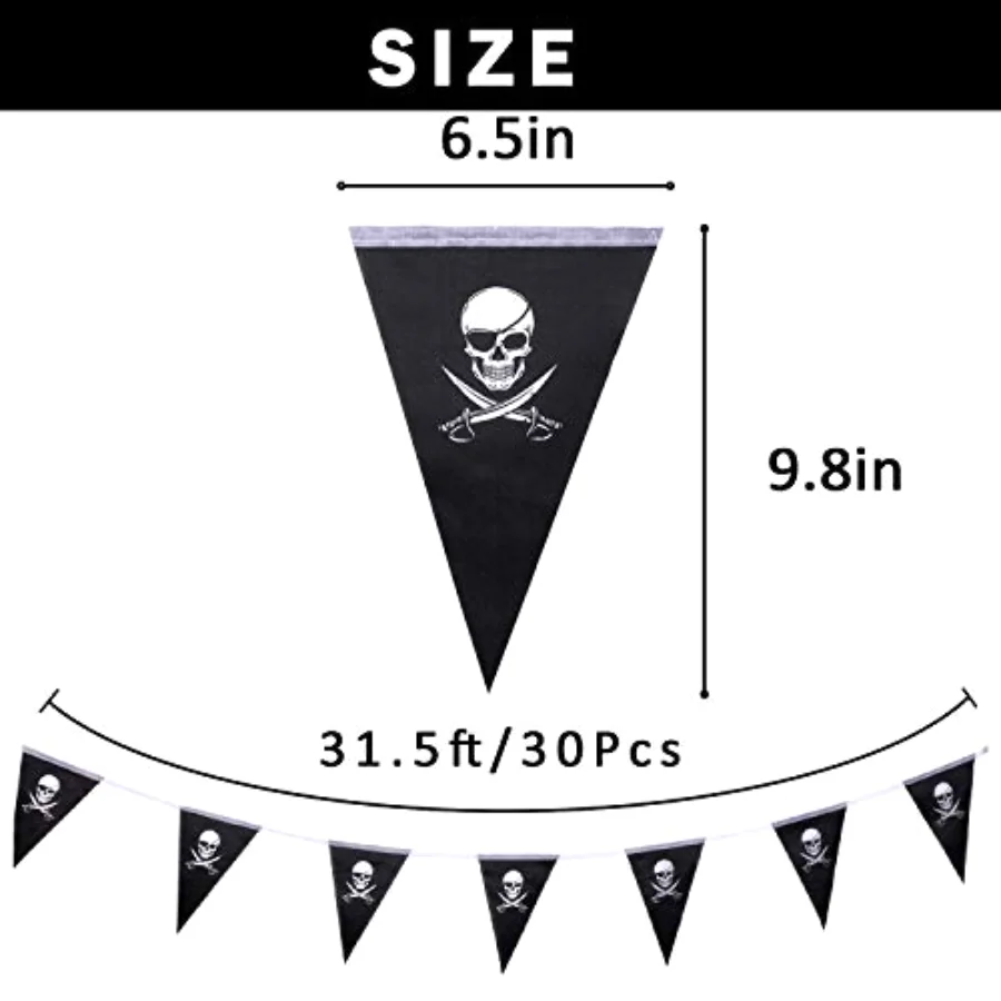 31.5ft Halloween Jolly Roger Banner, view 2