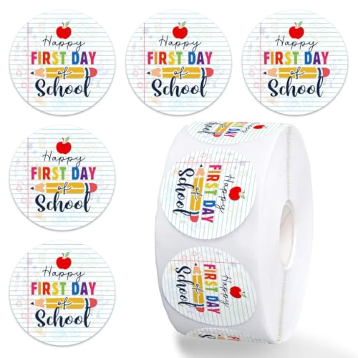 1000Pcs Back to School Stickers Happy First Day of School Decal Stickers
