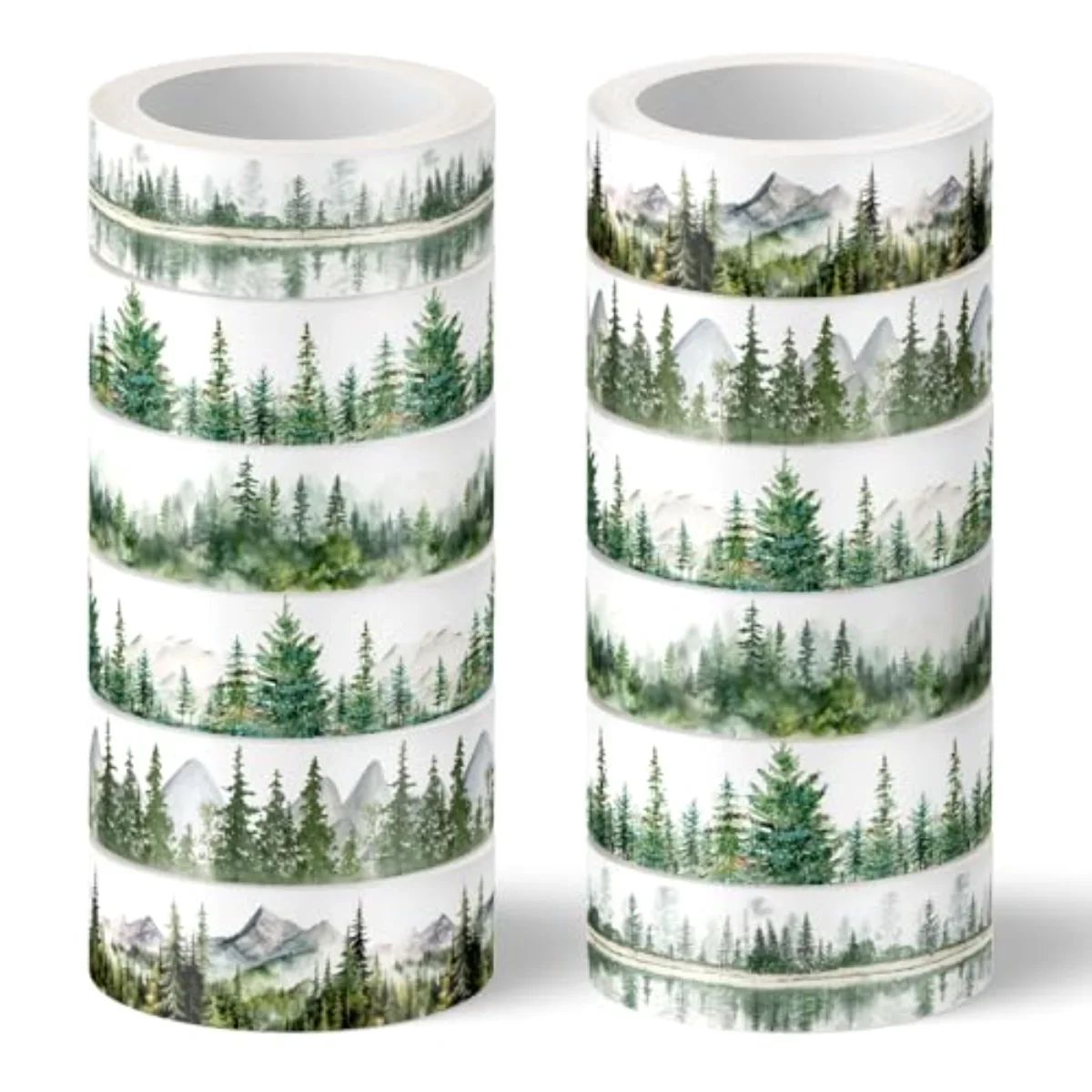 12 Rolls Forest Washi Tape Greenery Masking Tape 6 Designs Assorted Nature