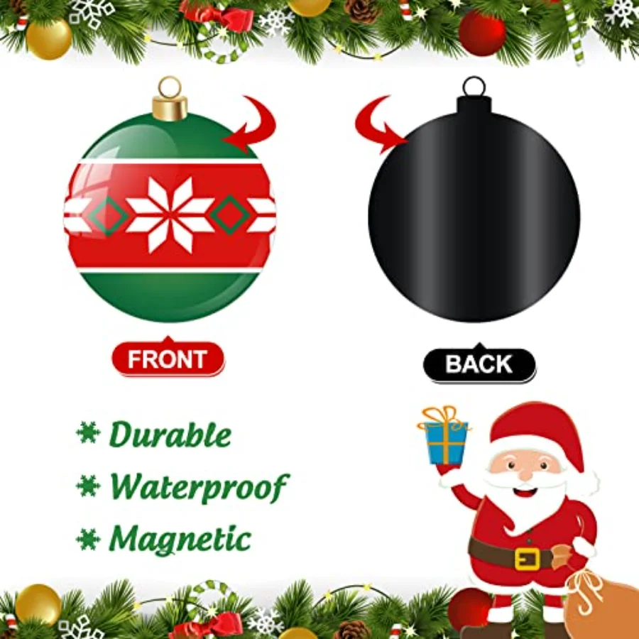 Christmas Garage Door Magnets Colorful Christmas Ball Magnet Decoration, view 3