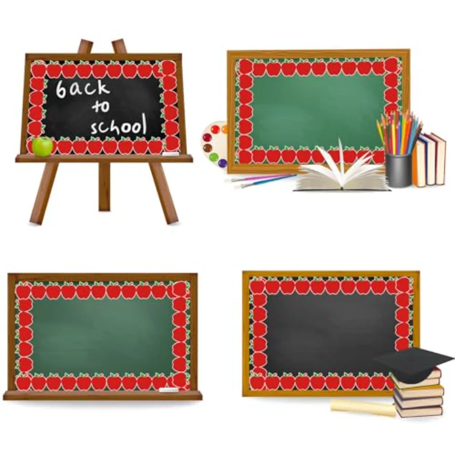 65.6 Ft Back to School Bulletin Board Border Apples Trim Border Non-Stick, view 3
