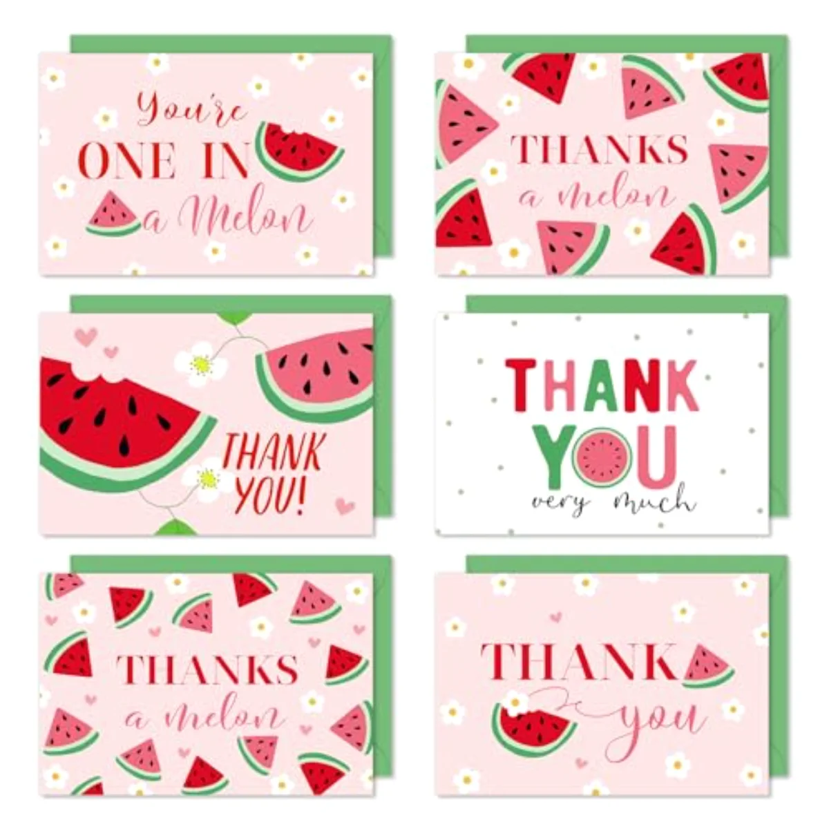 36 Pack Watermelon Thank You Cards Summer Greeting Cards with Envelopes