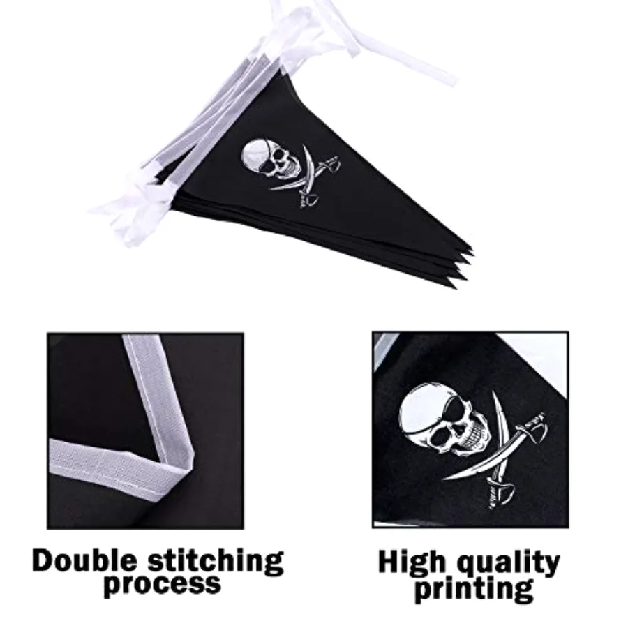 31.5ft Halloween Jolly Roger Banner, view 3