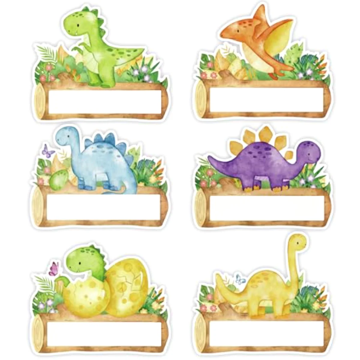 180 Pcs Dinosaur Name Tags Name Labels Watercolor Dinosaur Self Adhesive