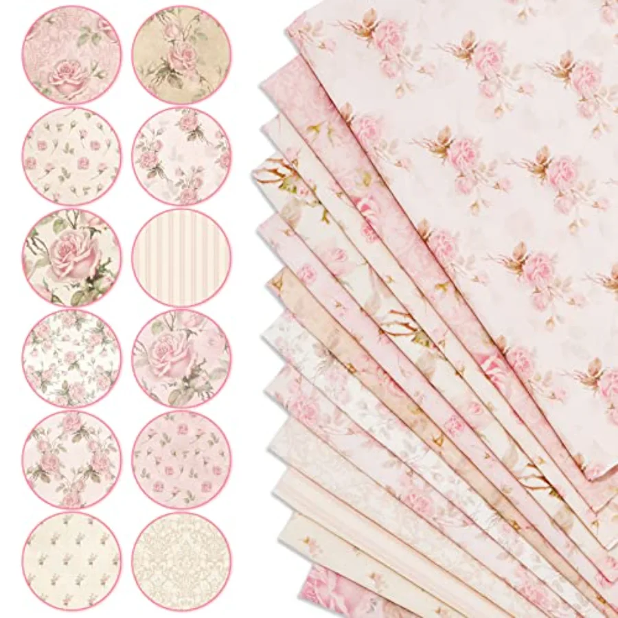 12Pcs Spring Cotton Fabric Bundles 18 x 22 (3XX1), view 3