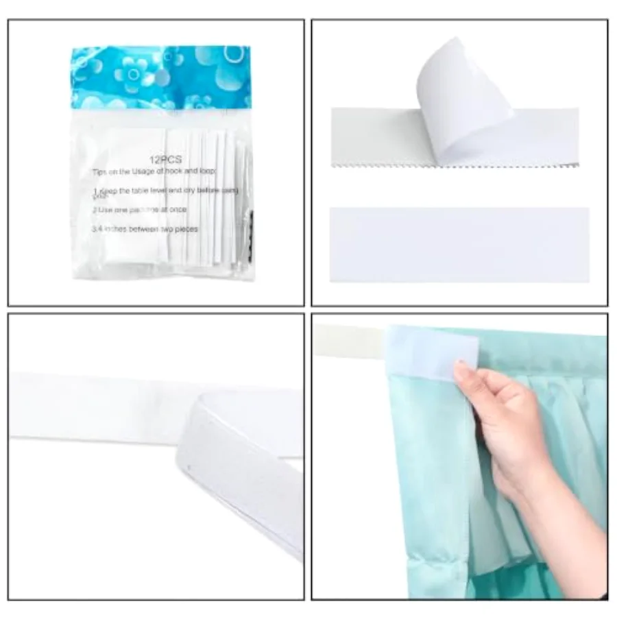 Teacher Table Skirt Green Blue Tulle Table Cover Ruffle Desk Skirt for, view 3
