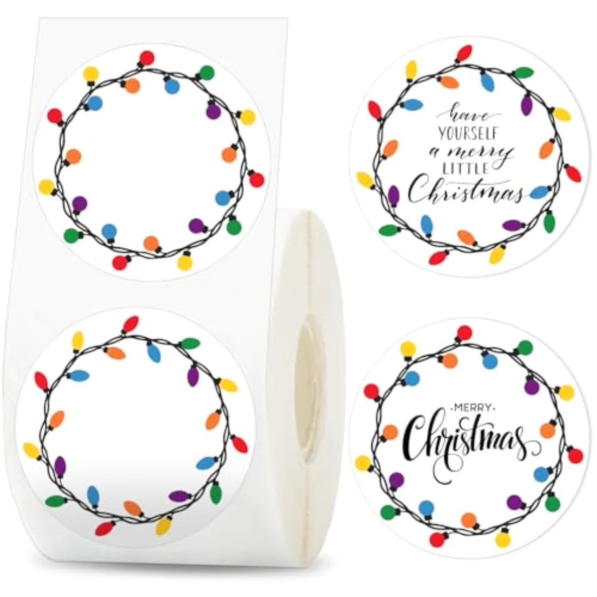 Christmas Direct Thermal Labels Winter Bulbs Coding Label Stickers Xmas