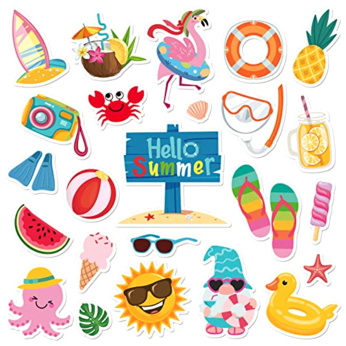 48Pcs Summer Beach Cutouts Tropical Sea Beach Pool Party Cutouts