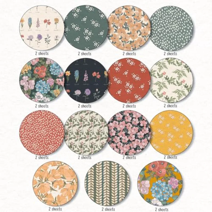 30Pcs Floral Garden Pattern Paper Vintage Flower Botanic Scrapbook, view 3