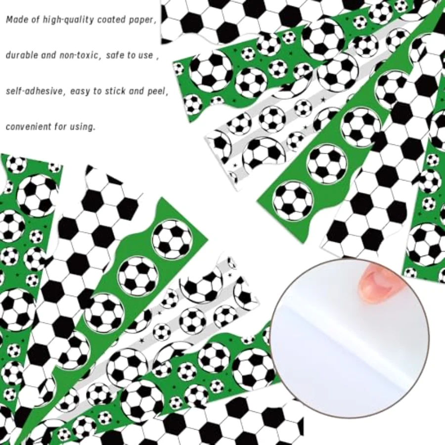 70 Ft Soccer Bulletin Board Borders Sport Ball Self-Adhesive Scalloped, view 3