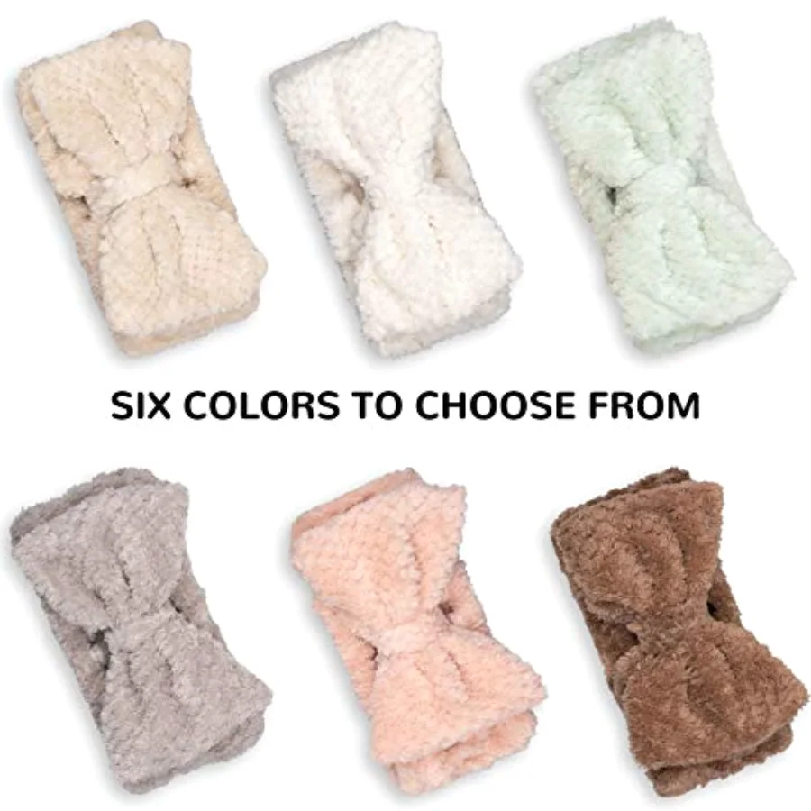 6 Pack Spa Headband Pelerine Design Bowknot Elastic Yoga Makeup Headbands, view 4