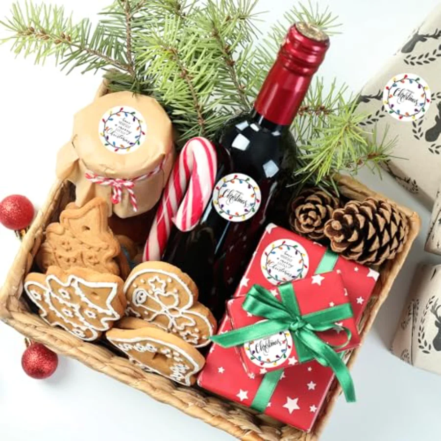 Christmas Direct Thermal Labels Winter Bulbs Coding Label Stickers Xmas, view 4