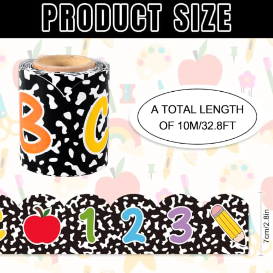 32.8 Ft Composition Bulletin Board Border Back to School Decor, view 2