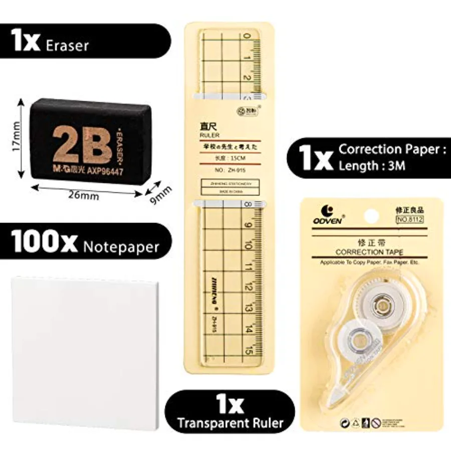 10Pcs Japanese Style Stationery Set, view 3