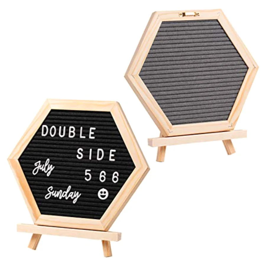 Double Sided Felt Letter Board Kit with 510 Letters Wooden Stand Bag, view 4
