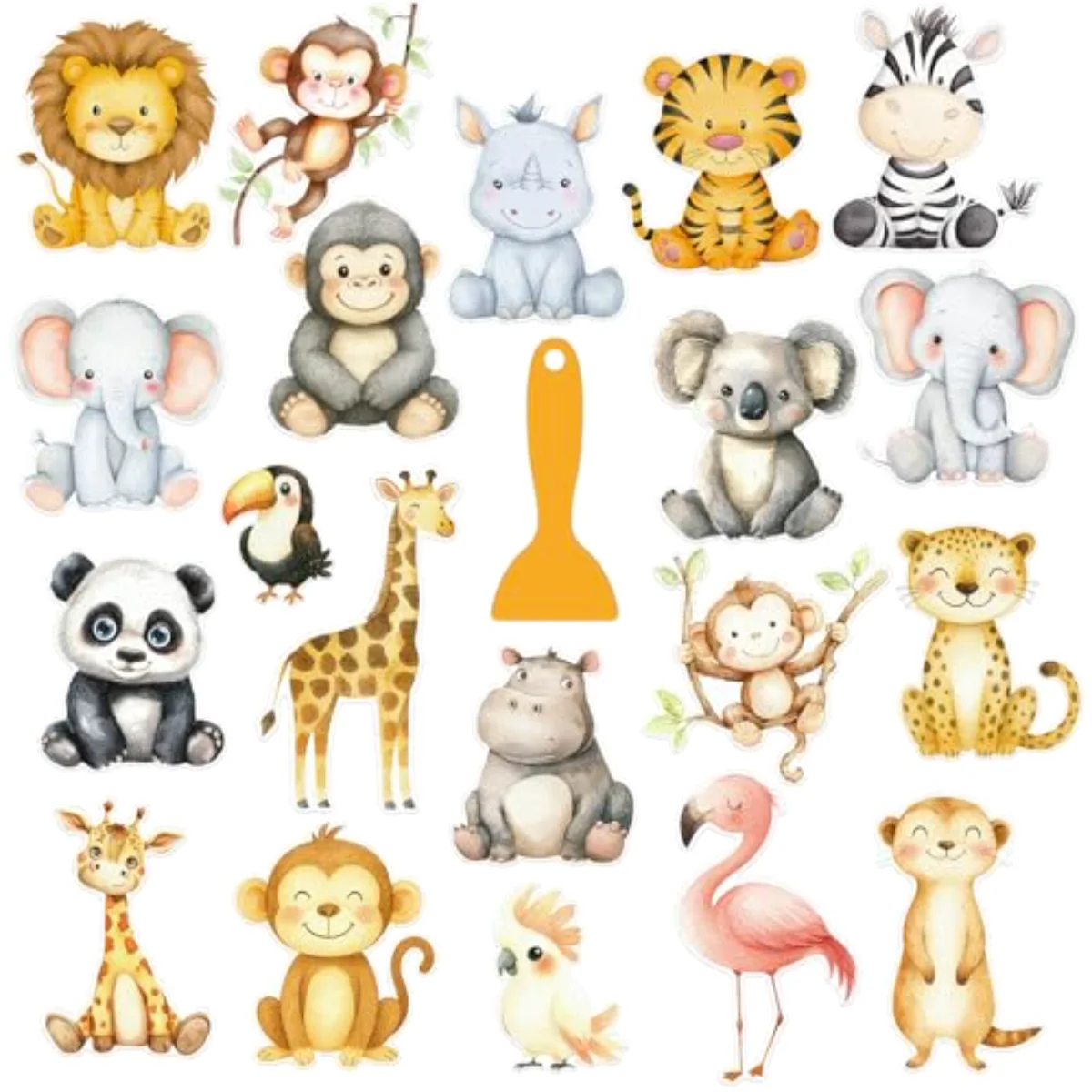 24Pcs Woodland Animal Bathroom Non Slip Stickers Waterproof Anti Slip