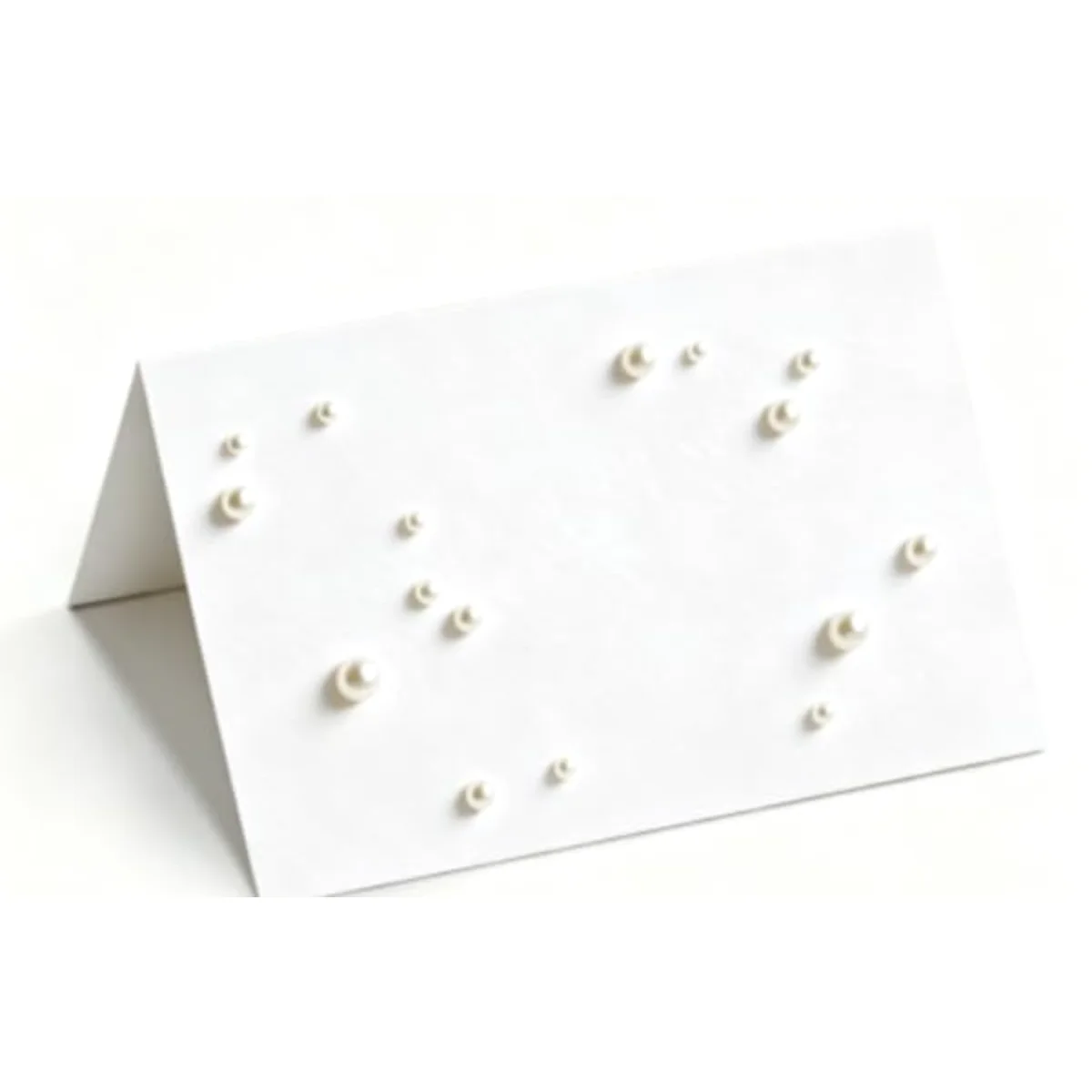 30 Pcs Pearl Place Cards White Minimalist Tented Card Seating Name Cards