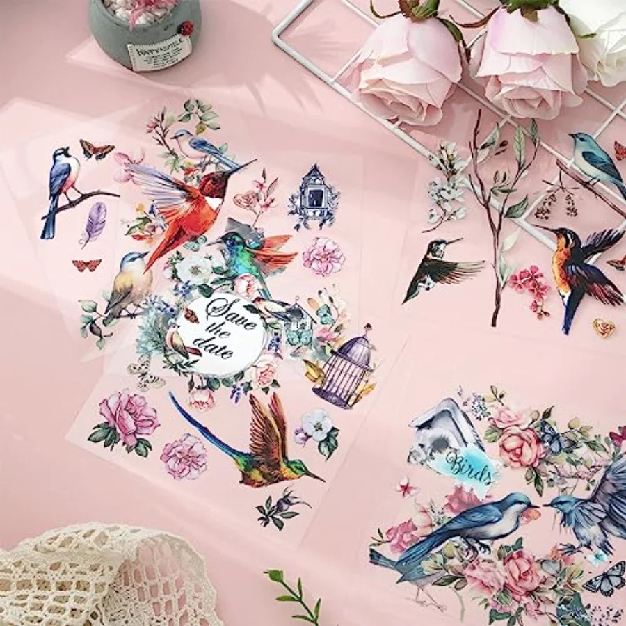 12 Sheets Birds Flowers Rub on Transfers for Crafts and Furniture Classic, view 4