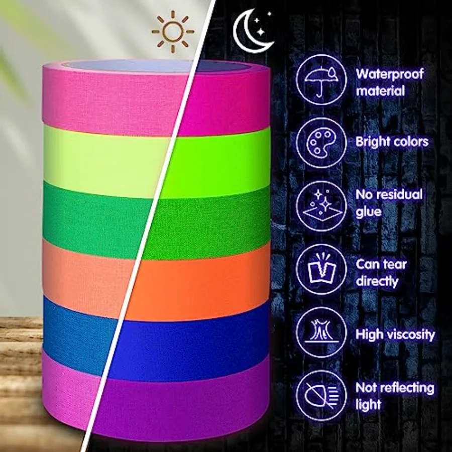 6 Colors Neon Gaffer Cloth Tape Fluorescent (MCLS), view 3