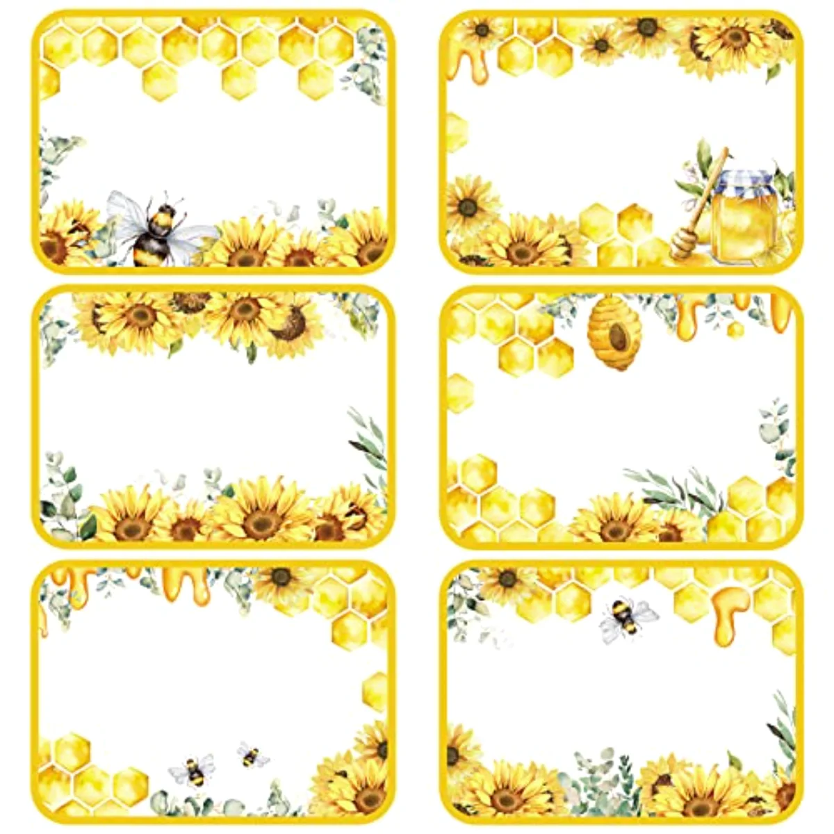180Pcs Back to School Name Tags Stickers Summer Bee Name Tag Labels