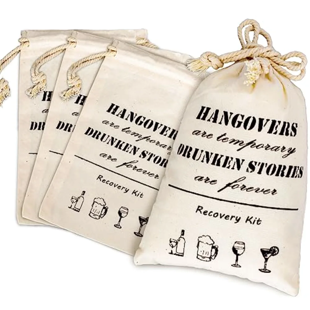 30 Pcs Bachelorette Hangover Kit Bags Cotton Gift Bags Muslin Drawstring