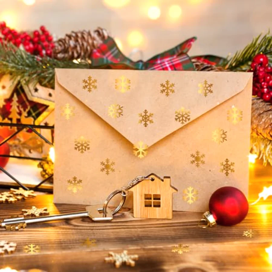 800Pcs Winter Snowflake Mini Stickers Christmas Gold Snowflake Self, view 3