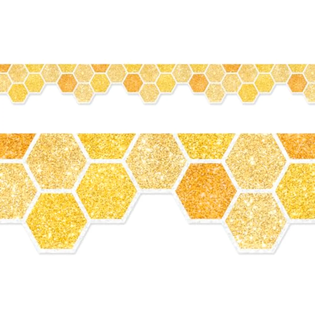65.6 Ft Summer Bulletin Board Border Glitter Yellow Honeycomb Die Cut Trim
