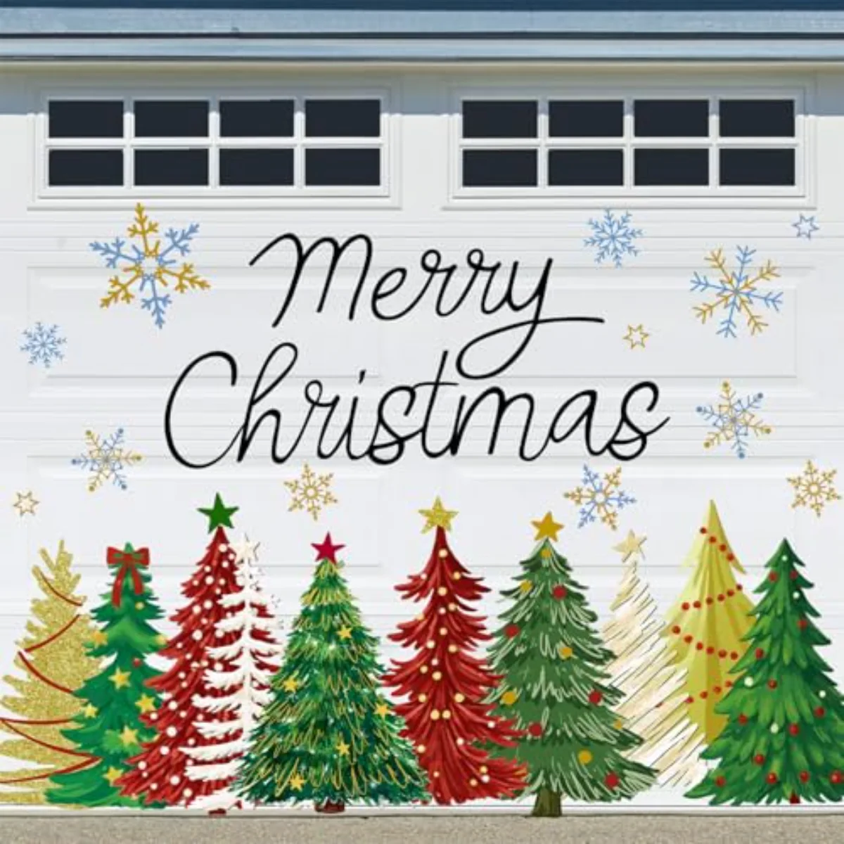 22Pcs Merry Christmas Garage Door Magnets Red Green Gold Xmas Tree