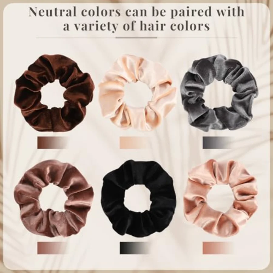 12 Pack Hair Scrunchies Velvet Scrunchy Elastic Hair Bands for Women Hair, view 3
