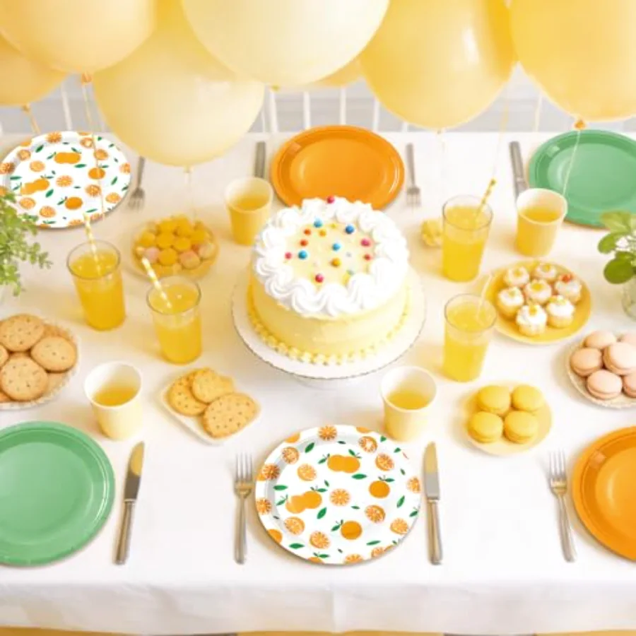 48 Pcs Little Cutie Baby Shower Paper Plates Disposable Round Plates 7, view 4
