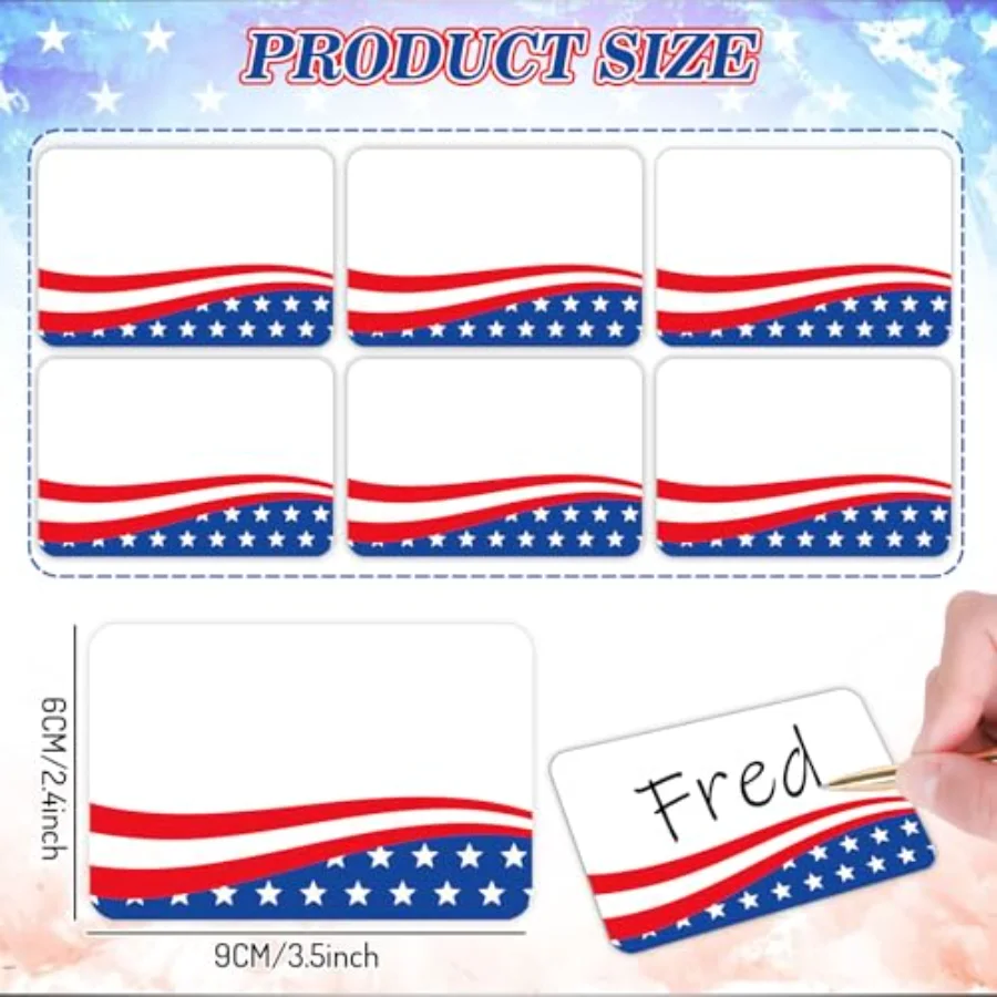180 Pcs 250th Anniversary Patriotic Name Tag (FRBB), view 2